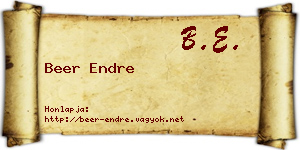 Beer Endre névjegykártya